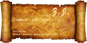 Zombor János névjegykártya