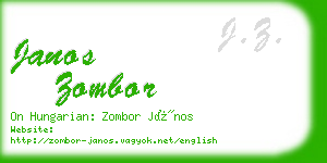 janos zombor business card